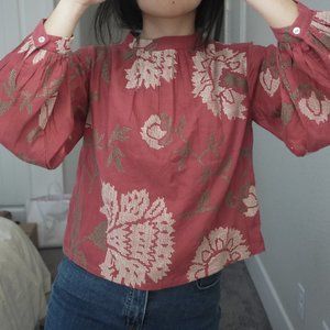 Rhododendron Embroidered Blouse